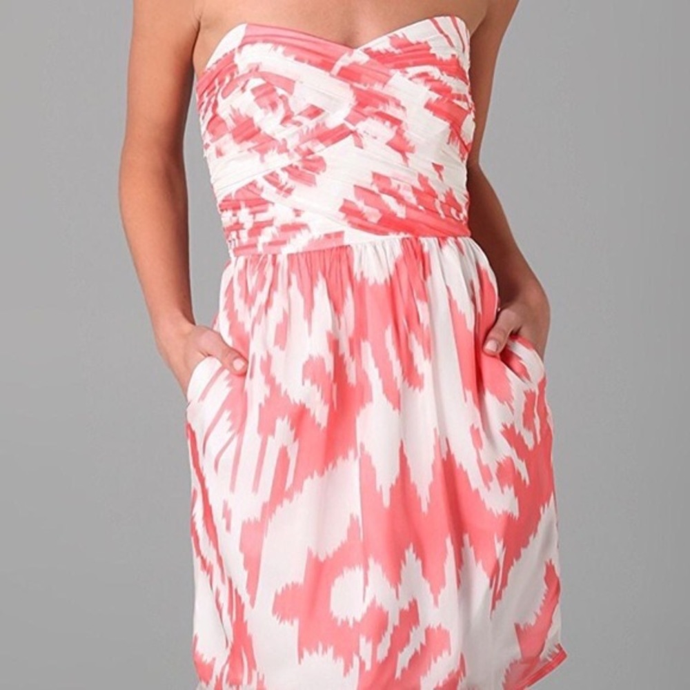 Shoshanna silk strapless dress
